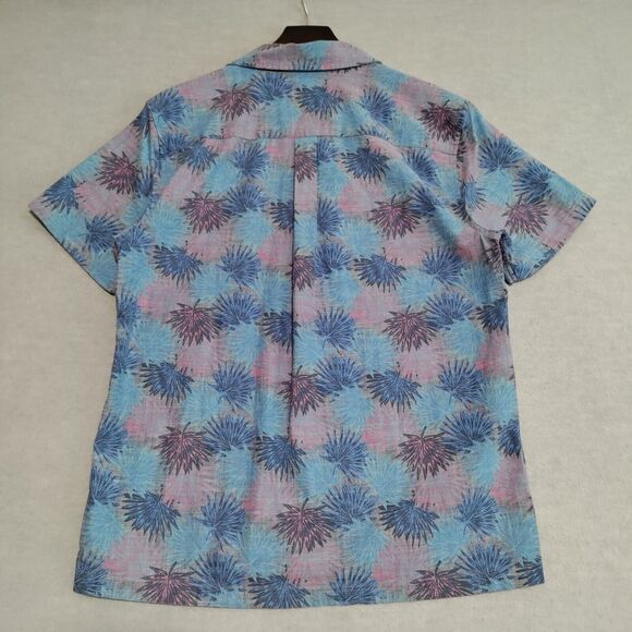 Vineyard Vines Tropical Leaf Print Short Sleeve Cabana Shirt Blue Men’s Size XS - Picture 3 of 13